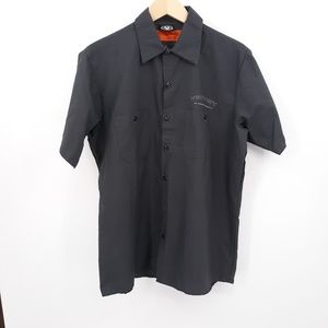 Pure Victory gray short sleeve button down men's size L